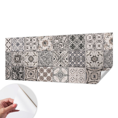 Papel de parede 3D com padrões de azulejos