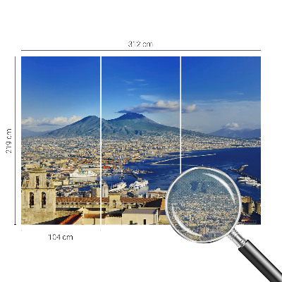 Papel de parede infantil com painel panorâmico com tema de praia