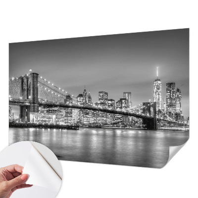 Papel de parede autocolante para sala com estampa da ponte da metrópole