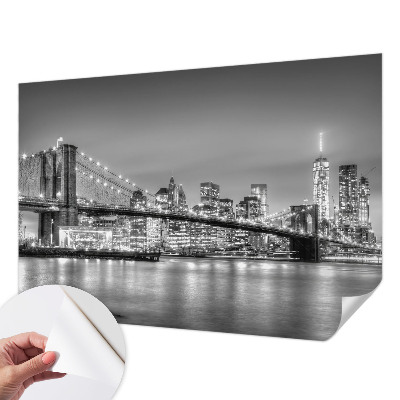 Papel de parede autocolante para sala com estampa da ponte da metrópole