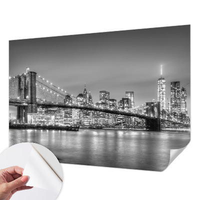 Papel de parede autocolante para sala com estampa da ponte da metrópole