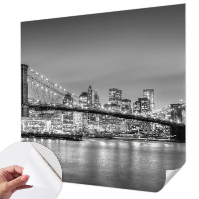 Papel de parede autocolante para sala com estampa da ponte da metrópole