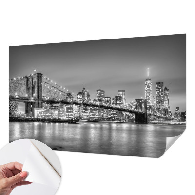 Papel de parede autocolante para sala com estampa da ponte da metrópole