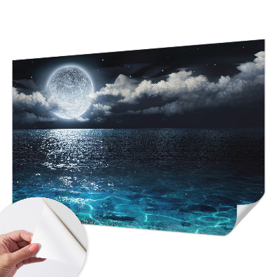Papel de parede autocolante para quarto com estampa 'Mar Noturno' para decoração de parede