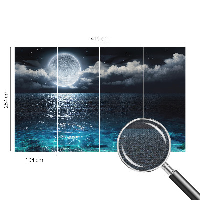 Papel de parede autocolante para quarto com estampa 'Mar Noturno' para decoração de parede