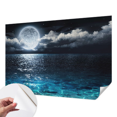 Papel de parede autocolante para quarto com estampa 'Mar Noturno' para decoração de parede