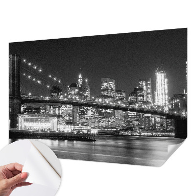 Papel de parede autocolante com estampa de panorama noturno