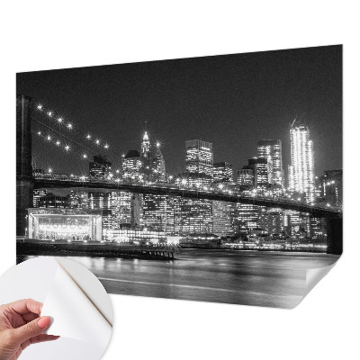 Papel de parede autocolante com estampa de panorama noturno