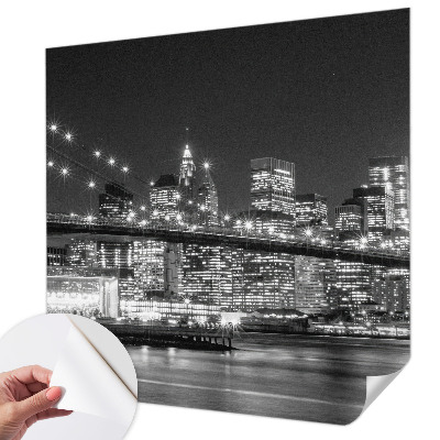 Papel de parede autocolante com estampa de panorama noturno