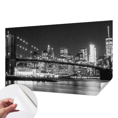 Papel de parede autocolante com estampa de panorama noturno