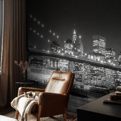 Papel de parede autocolante com estampa de panorama noturno