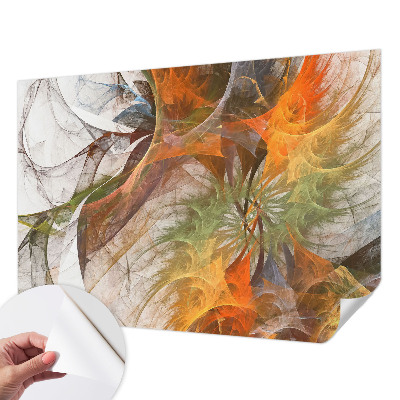 Papel de parede infantil com padrão de caleidoscópio abstrato