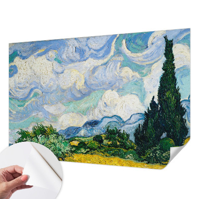 Papel de parede autocolante para quarto com estampa de nuvens expressivas