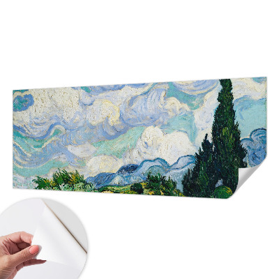 Papel de parede autocolante para quarto com estampa de nuvens expressivas