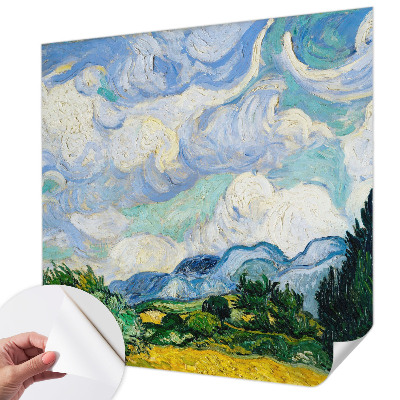 Papel de parede autocolante para quarto com estampa de nuvens expressivas
