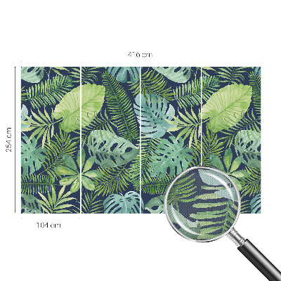 Papel de parede infantil com estampa de folhas tropicais