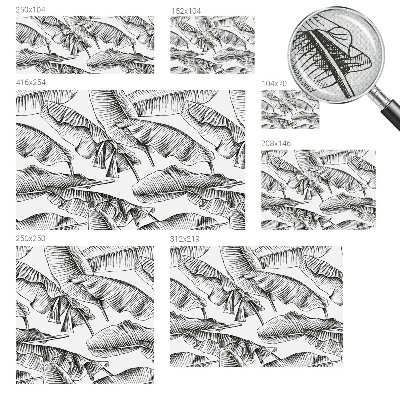 Papel de parede autocolante para sala Folhas de bananeira