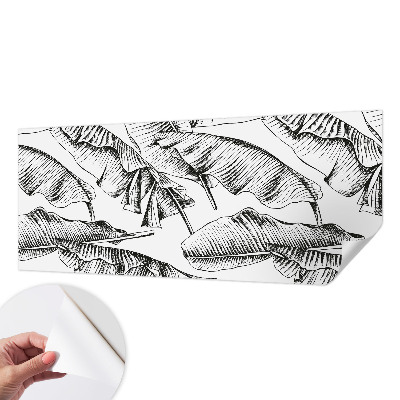 Papel de parede autocolante para sala com estampa de folhas de bananeira
