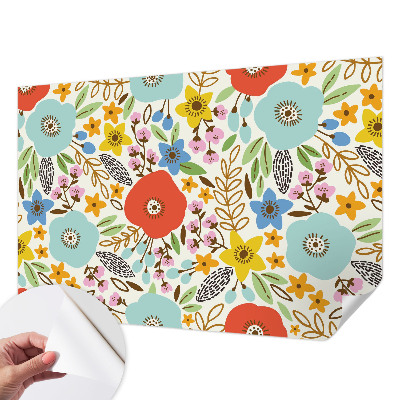 Autocolante de parede fotográfico com estampa floral