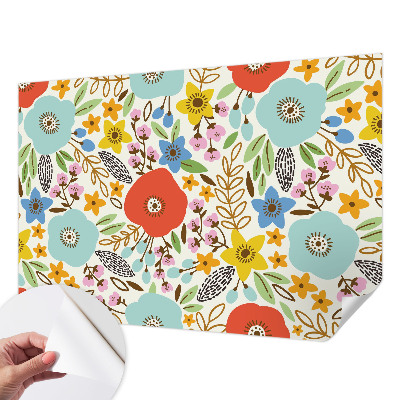Autocolante de parede fotográfico com estampa floral