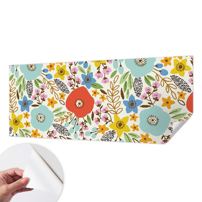 Autocolante de parede fotográfico com estampa floral
