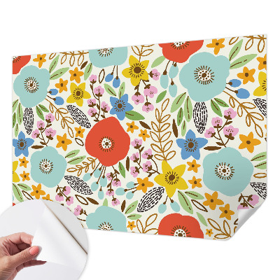 Autocolante de parede fotográfico com estampa floral