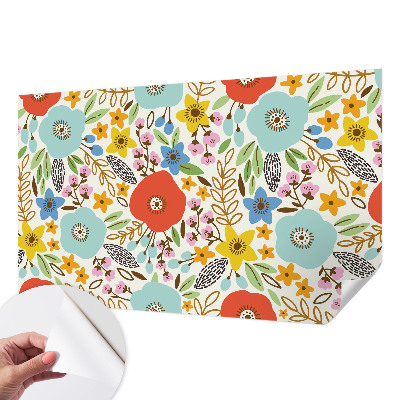 Autocolante de parede fotográfico com estampa floral