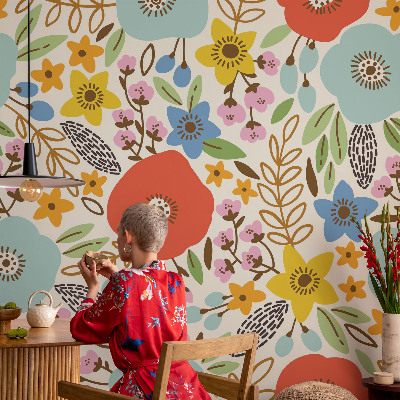 Autocolante de parede fotográfico Estampa floral