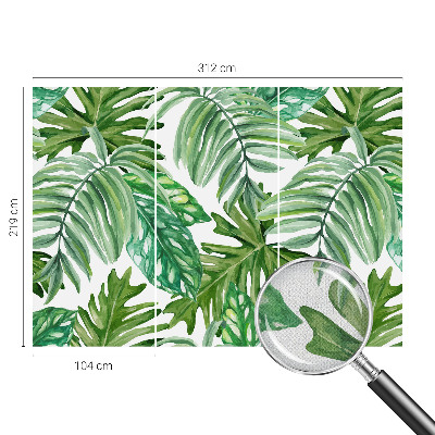 Papel de parede autocolante com estampa de folhas exóticas