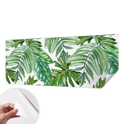 Papel de parede autocolante com estampa de folhas exóticas