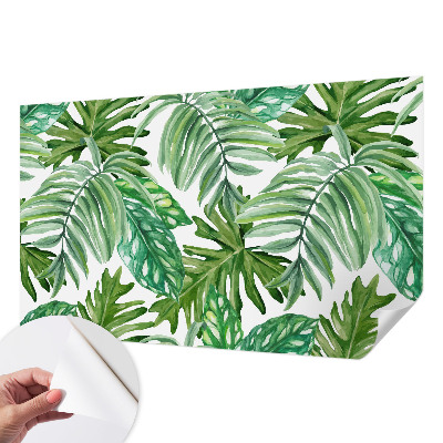Papel de parede autocolante com estampa de folhas exóticas