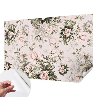 Papel de parede 3D com estampa floral