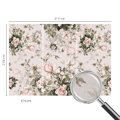 Papel de parede 3D com estampa floral