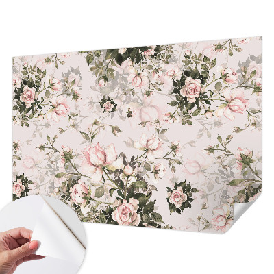 Papel de parede 3D com estampa floral