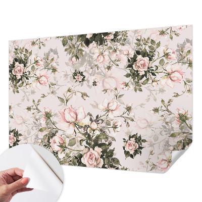 Papel de parede 3D com estampa floral
