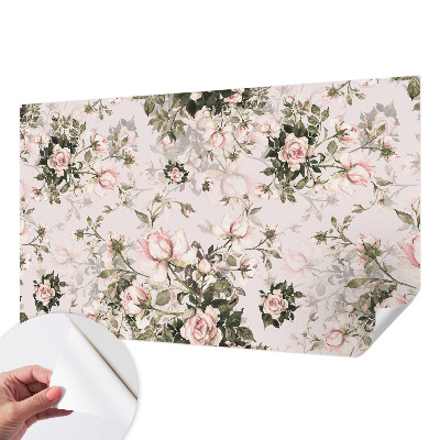 Papel de parede 3D com estampa floral