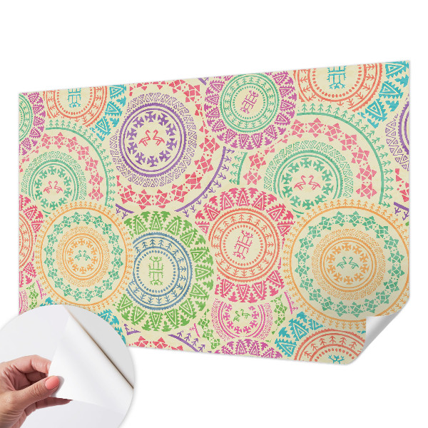 Papel de parede infantil com mandalas coloridas