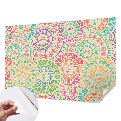 Papel de parede infantil com mandalas coloridas