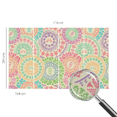 Papel de parede infantil com mandalas coloridas