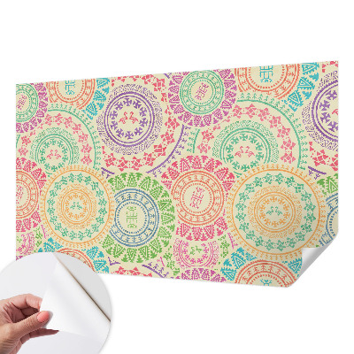 Papel de parede infantil com mandalas coloridas