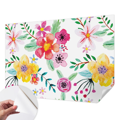 Papel de parede autocolante para quarto com estampa floral que transmite frescor