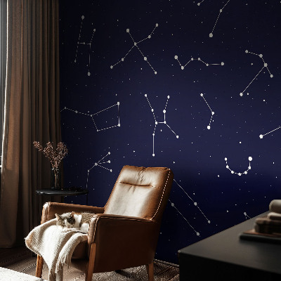 Papel de parede autocolante para sala com padrão 'Céu Astro'