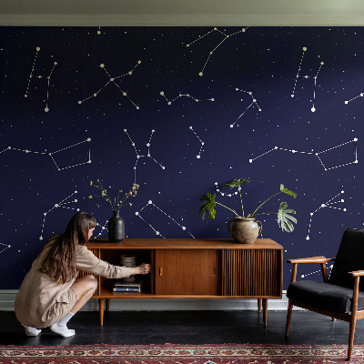 Papel de parede autocolante para sala com padrão 'Céu Astro'