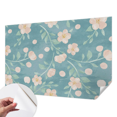 Autocolante de parede fotográfico com padrão floral elegante