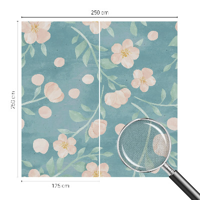 Autocolante de parede fotográfico com padrão floral elegante