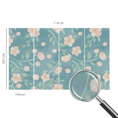 Autocolante de parede fotográfico com padrão floral elegante