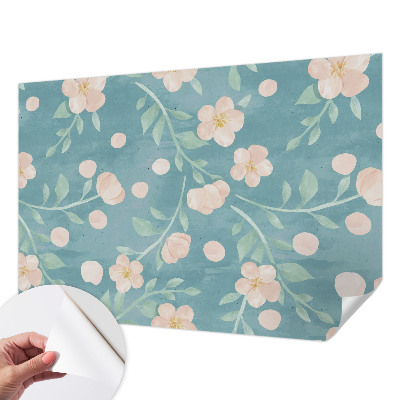 Autocolante de parede fotográfico com padrão floral elegante