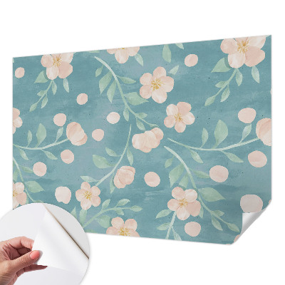 Autocolante de parede fotográfico com padrão floral elegante