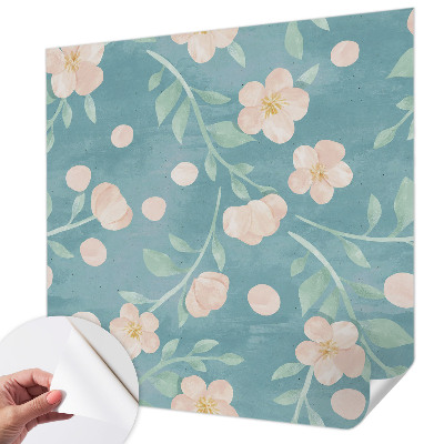 Autocolante de parede fotográfico com padrão floral elegante