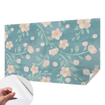 Autocolante de parede fotográfico com padrão floral elegante